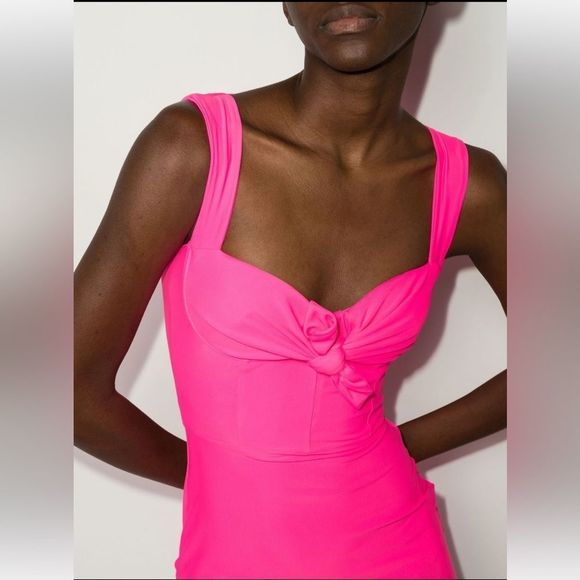NEW Alex Perry Orin Knot Front Corset Sleeveless Bodycon Mini Dress Pink Size 4 - Picture 3 of 13
